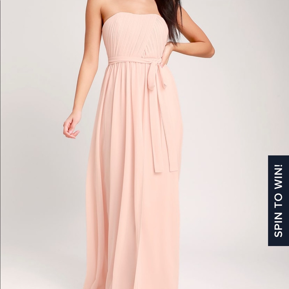 🆕 Blush Pink Strapless Maxi Dress (Lulus)